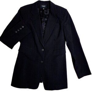 Express Stretch Black Double Button Tailored Knit Blazer Only Size 9/10